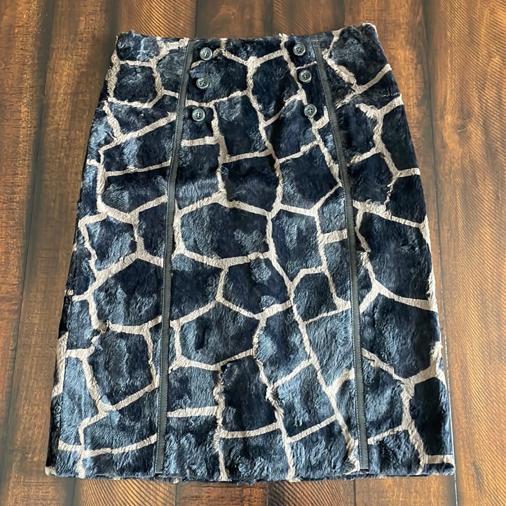 Etcetera Chocolate Brown Faux Fur Skirt - Size 2
